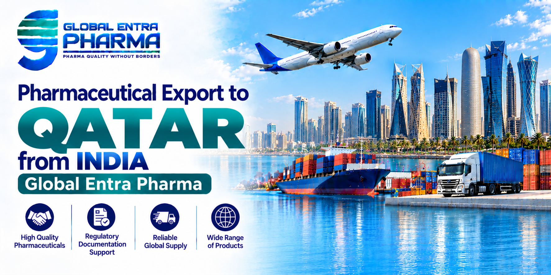 Pharmaceutical Export to Qatar from India | Global Entra Pharma